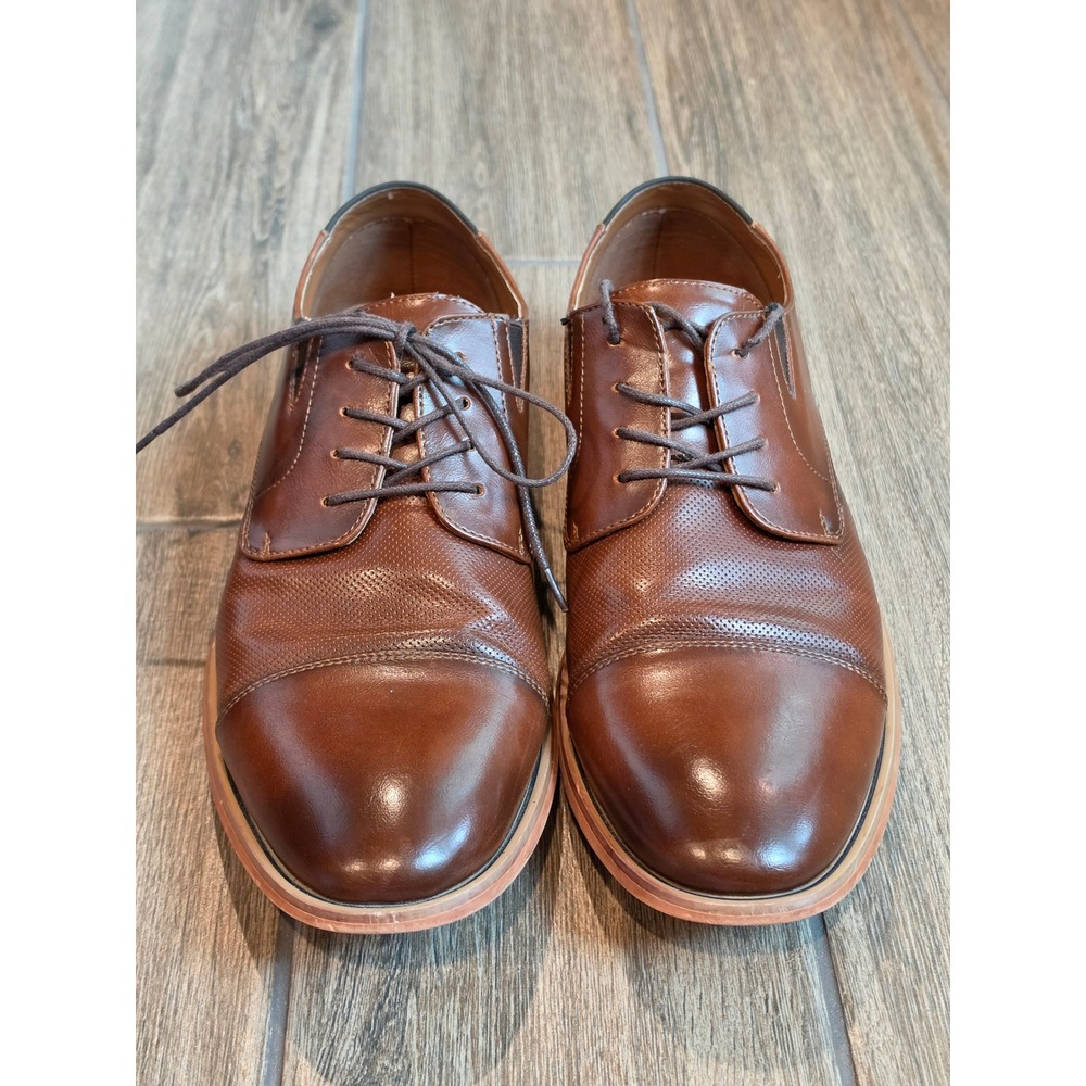 Call It Spring Mens Wadorwen Vegan Leather Cap Toe Derby Shoes Brown Size 10